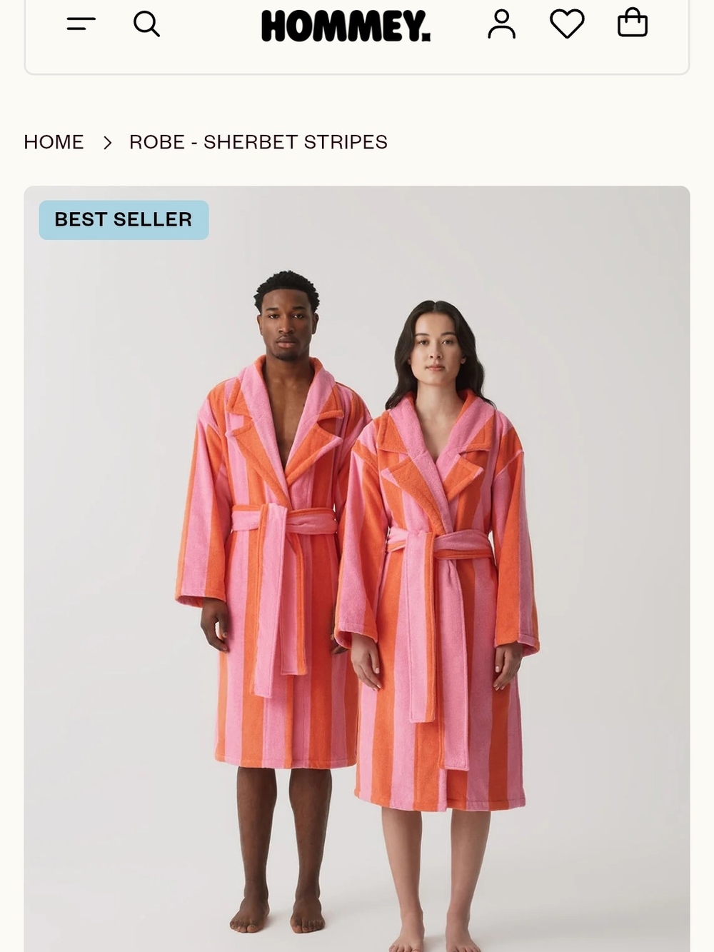 Hommey Striped Sherbet Robe - Picture 4 of 6